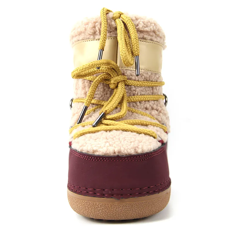 Gold Faux Fur Warm Snow Boot 2021 Factory Design Moon Boot Waterproof