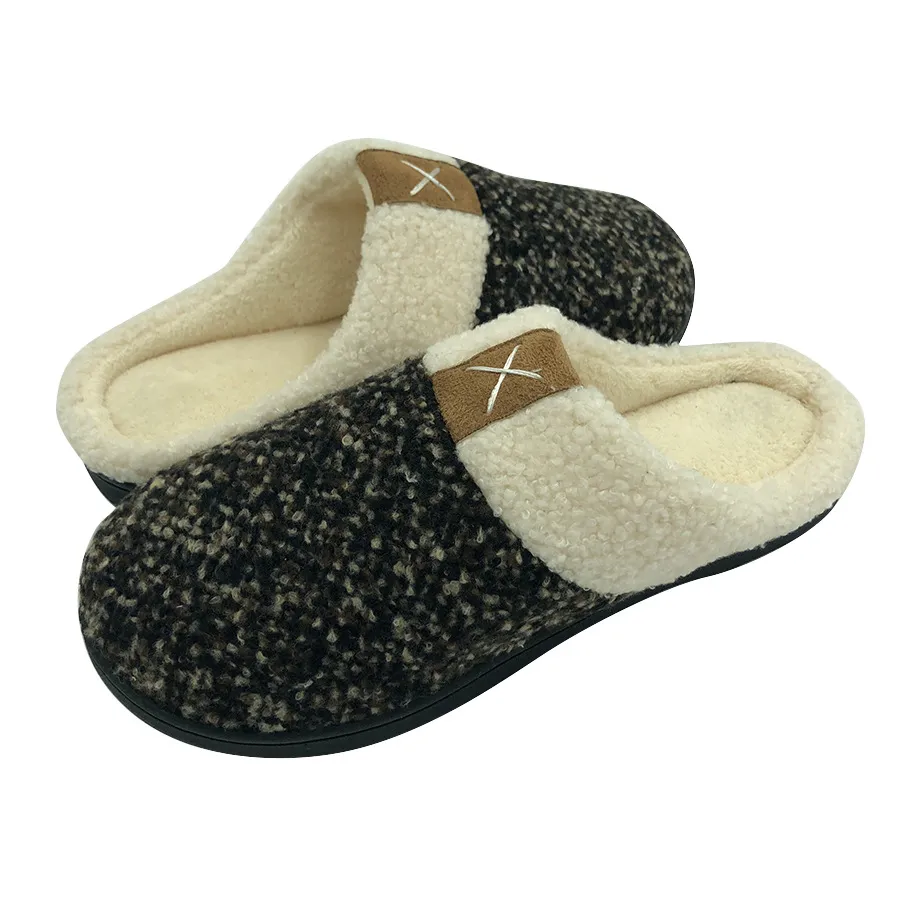 Hellosport Factory Winter Customized Plush Slippers House Indoor Home Slippers for Women and Man