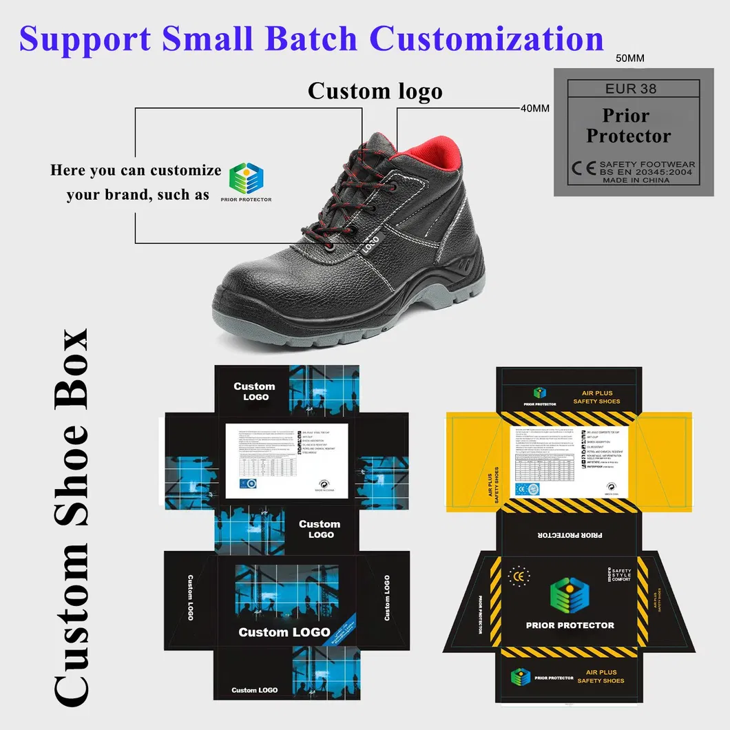Hot Resistant MID Cut Rubber Sole Steel Toe Leather Mining Safety Boots