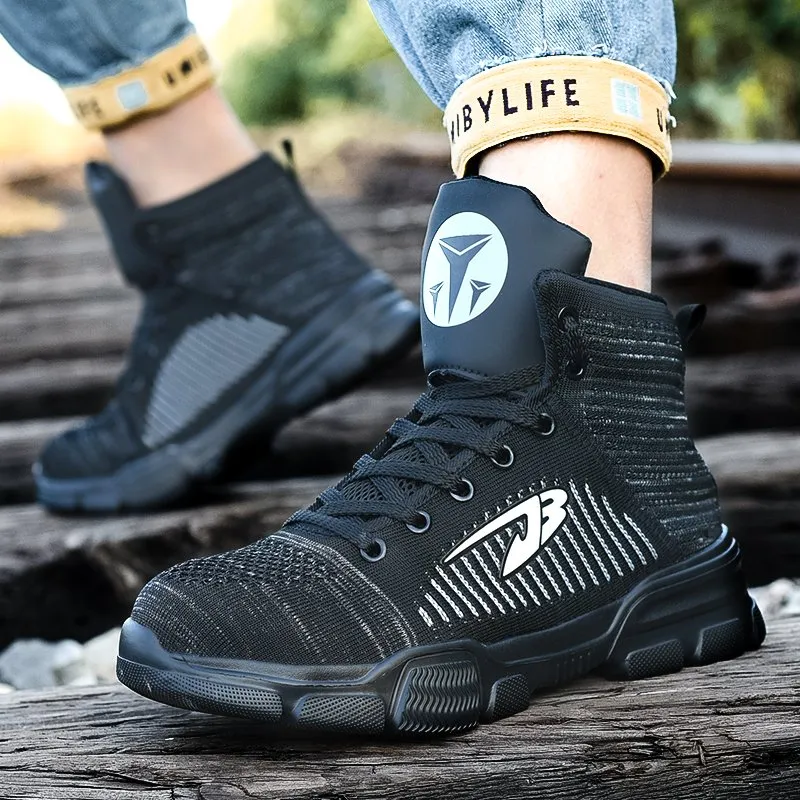 Hot Resistant MID Cut Rubber Sole Steel Toe Leather Mining Safety Boots