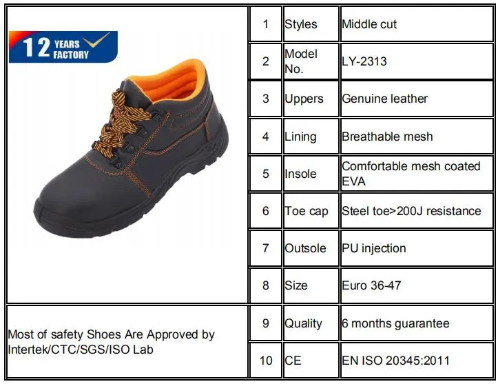 Hot Selling Cheap Genuine Leather Steel Toe Safety Men Shoes with CE S3 S1p