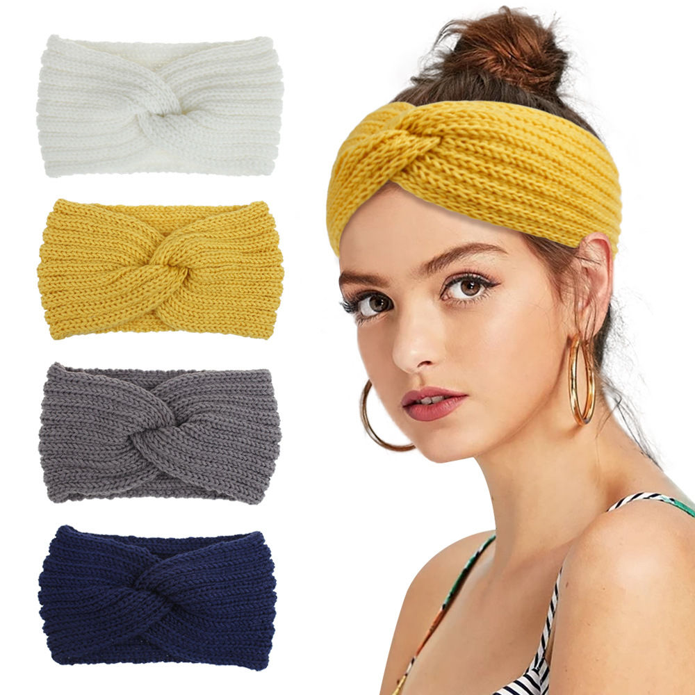 Women girls headband knitted head wraps crochet hair bands