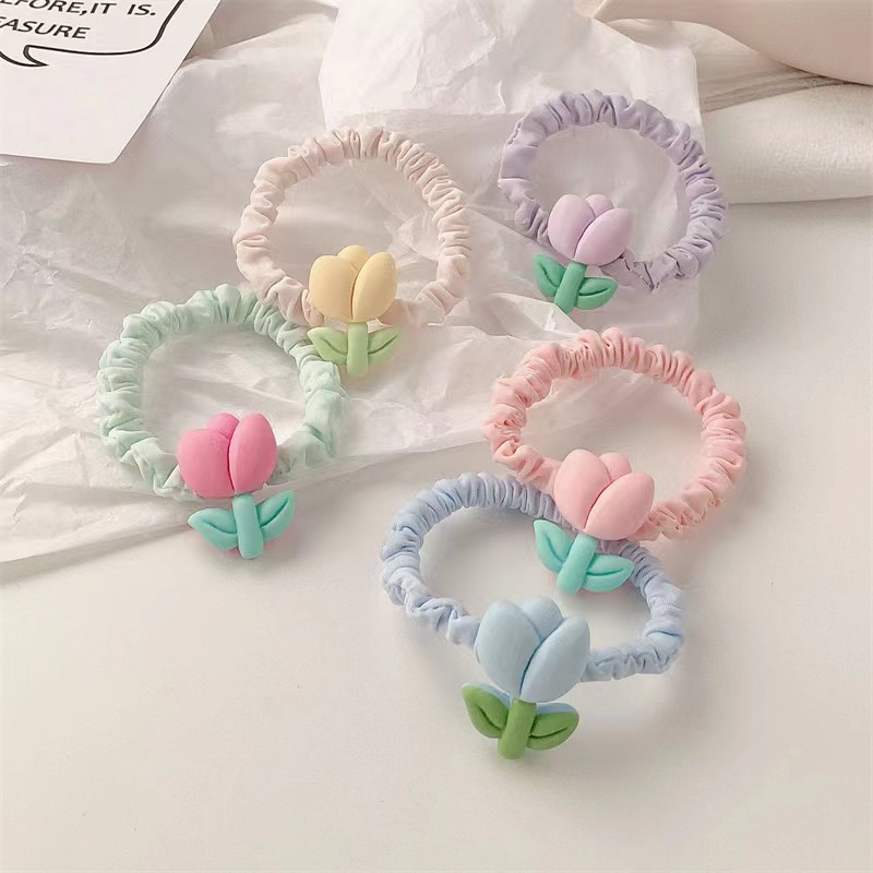 sweet girls flower hair ties