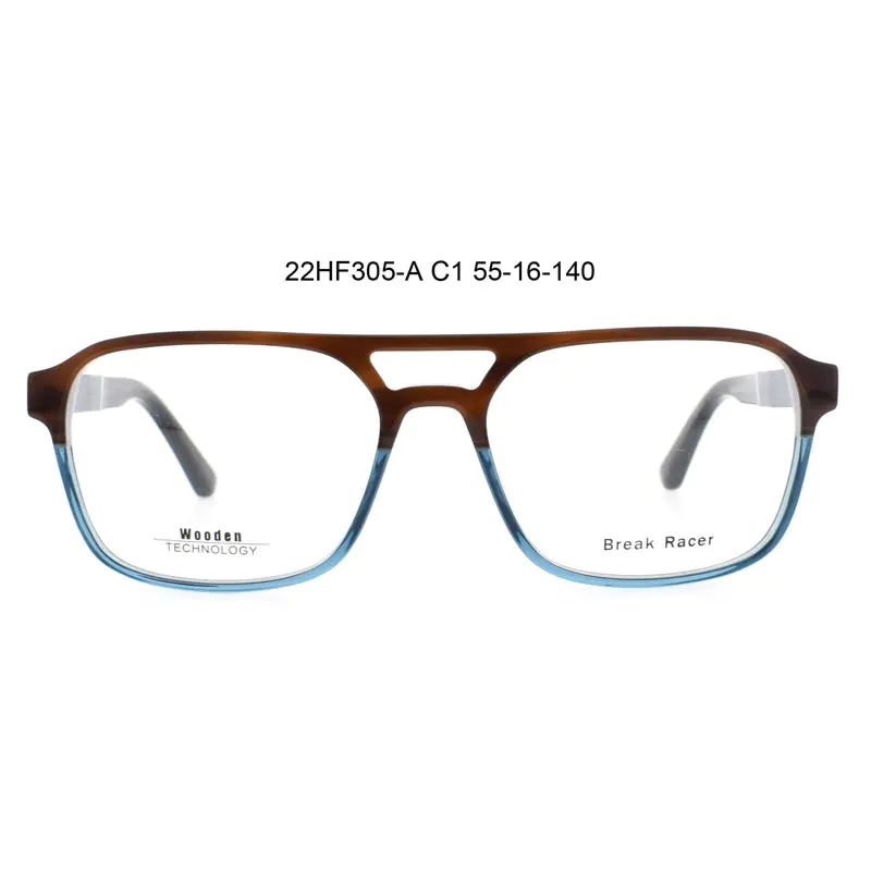 Eco Acetate Frame with Wood Temple