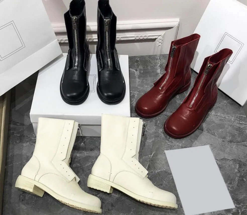 Maroon Color Short Boots Martin Boots Female British Style Boots Motorcycle Boots