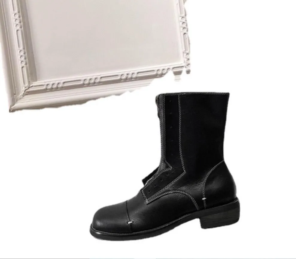 Maroon Color Short Boots Martin Boots Female British Style Boots Motorcycle Boots