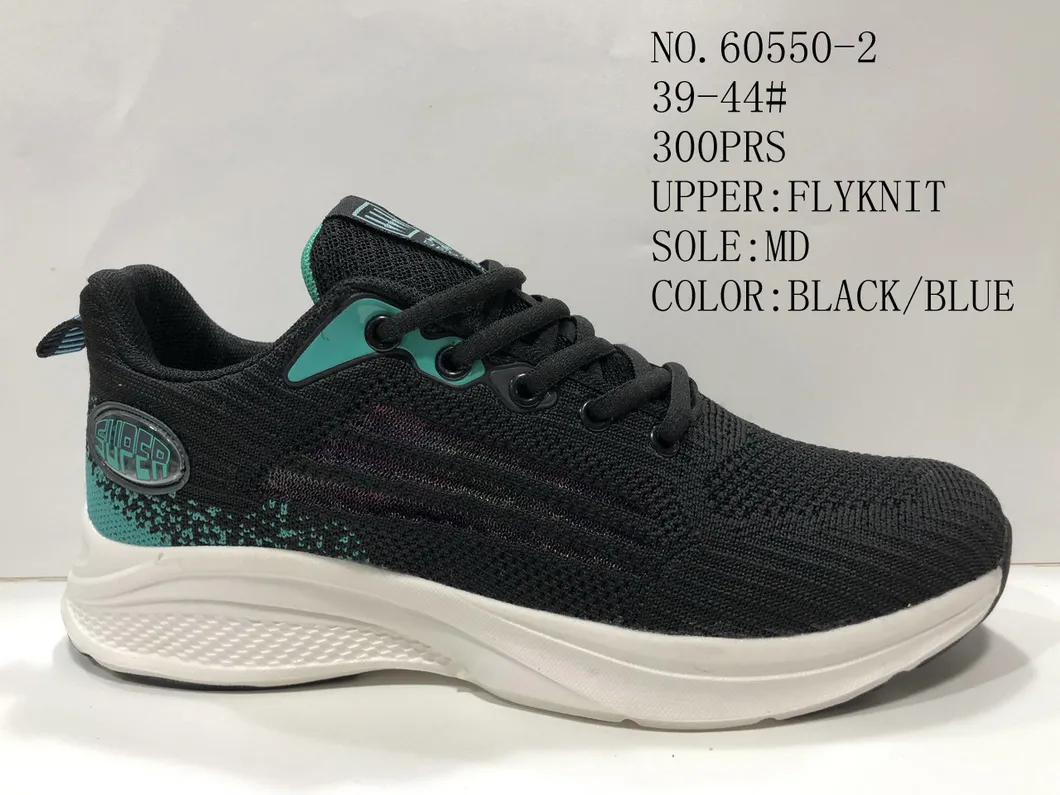 Men and Lady Breathable Shoes Flyknit Upper Sport Stock Shoes