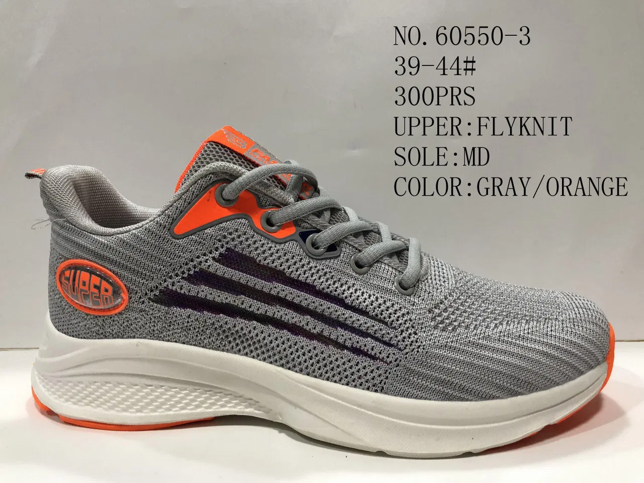 Men and Lady Breathable Shoes Flyknit Upper Sport Stock Shoes