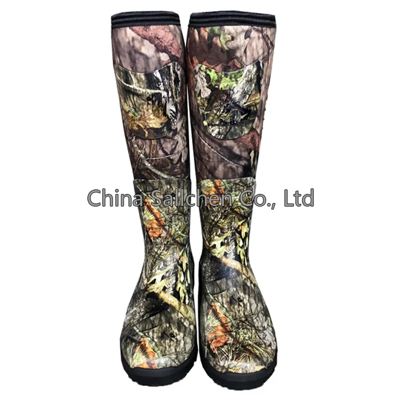 Men′s Waterproof Hard Wearing Ice Hunting Rubber Wellington Camo Neoprene Boots