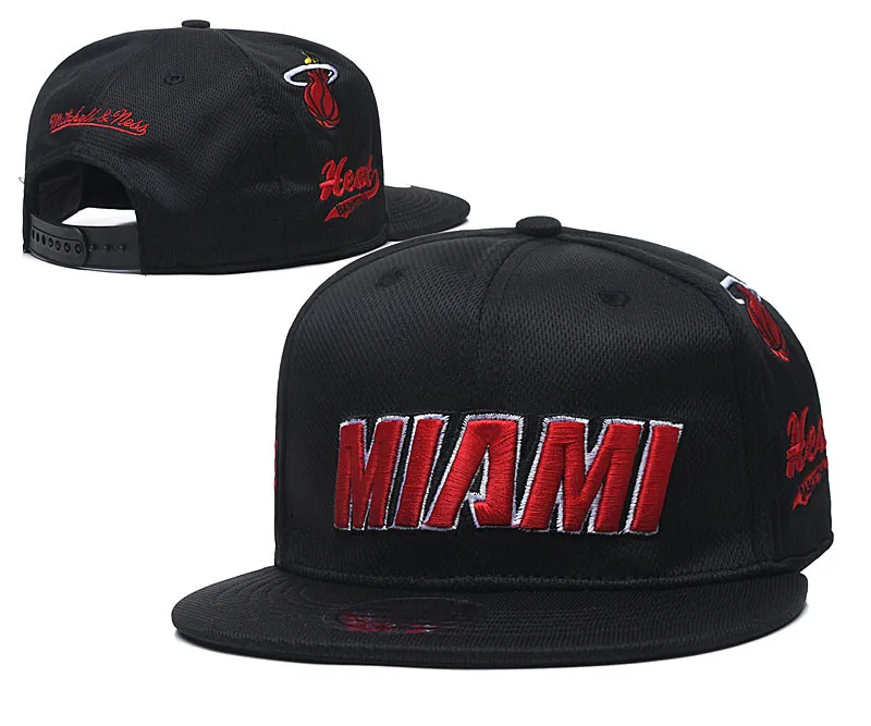 Miami Heat Custom 6 Panel Caps Mens Embroidery Golf Hat Fashion Sport Baseball Cap