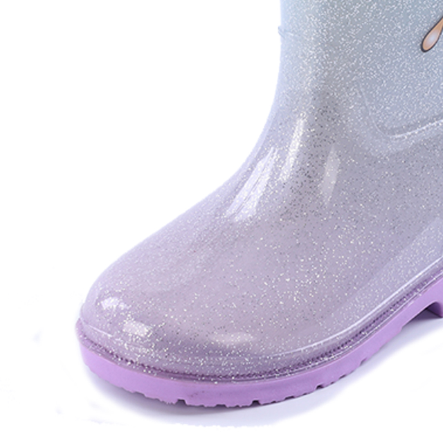 Multi Colors Cute Shape Cartoons PVC Girls Warm Boots with Lambs Wool Lining