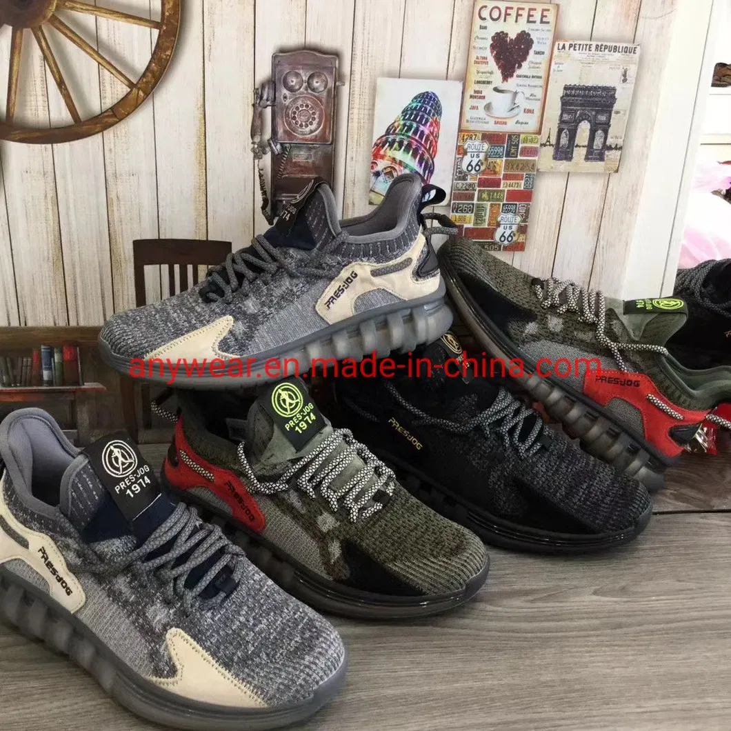 New Design Athletic Men′s Sports Running Shoes Flyknit Footwear (817-216)