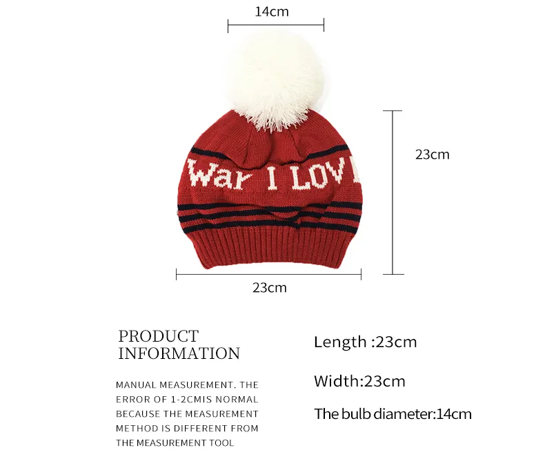 New Women POM POM Beanies Warm Knitted Bobble Girl Pompom Jacquard Casual Hat Beanie