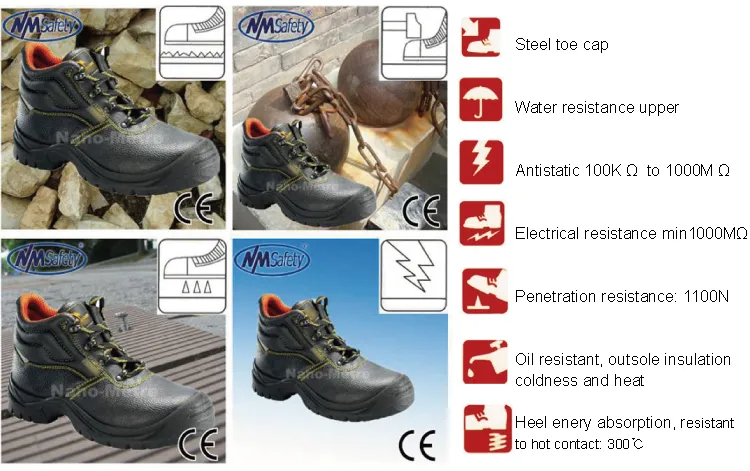 Nmsafety Low Cut Cow Split Leather CE Approved Safety Shoes