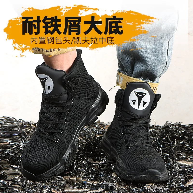 OEM/ODM Warehouse Anti Smashing MID Cut Steel Toe Men Working Safety Boots