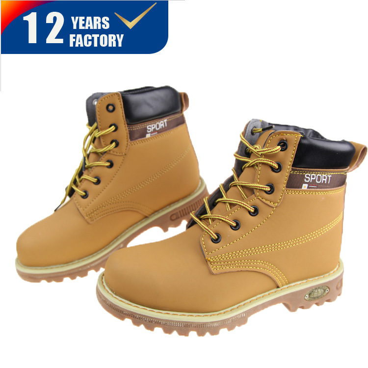 Rubber Outsole Leather Industrial Safety Work Shoes for Men