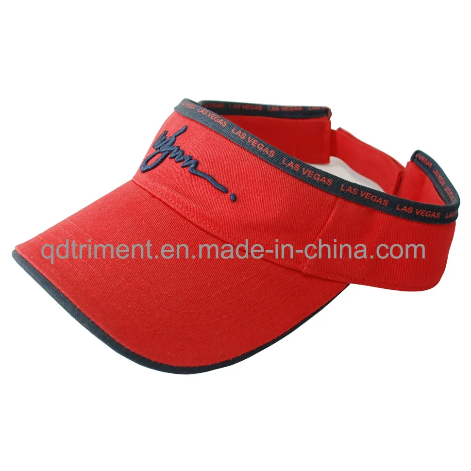 Rubber Taping Sandwich Patched Embroidery Sport Sun Visor (TRV017)