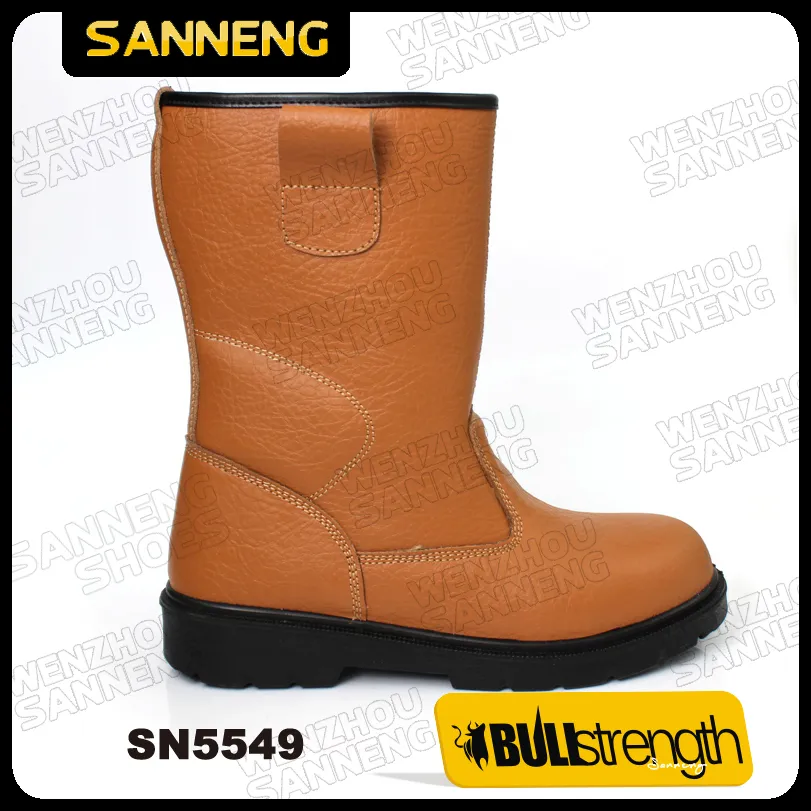 S1p China Factory Men/Women Basic Embossed Leather Safety Shoes Hot Selling Industrial Work Footwear Steel Toe PU Injection Shoes Best Quality Sn1358