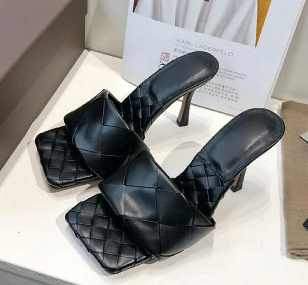 Sexy Flat Slides Lido Sandals Woven Nude Color Women Slippers