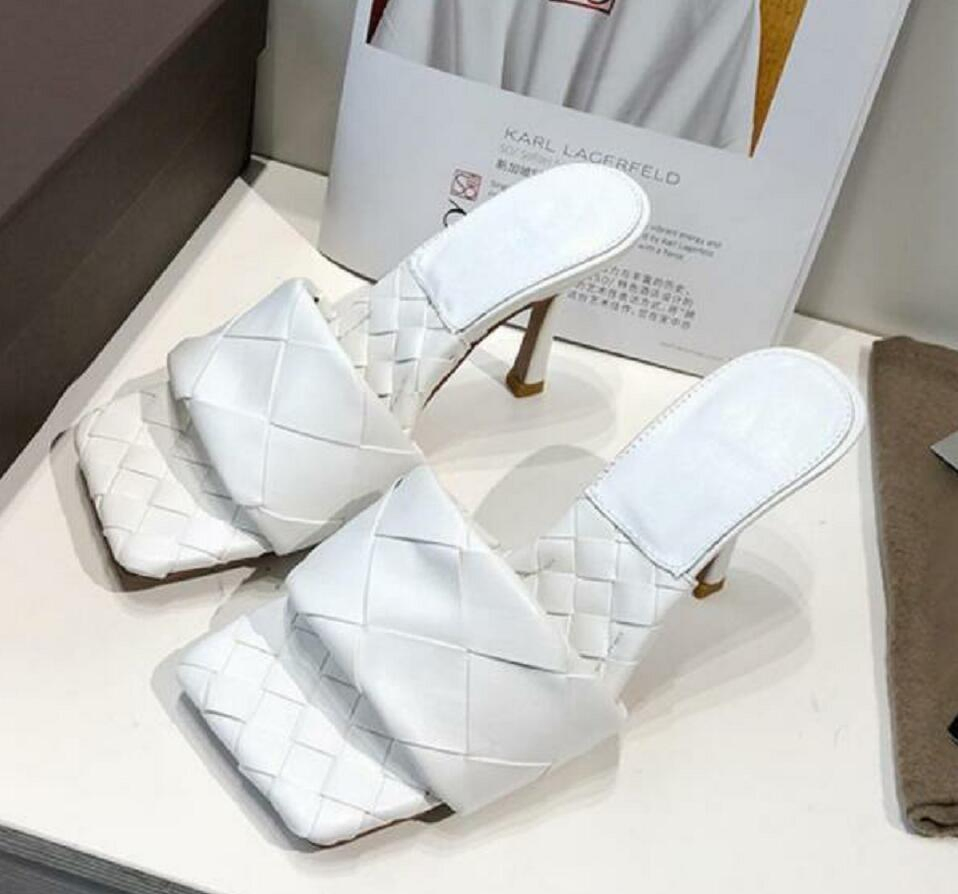 Sexy Flat Slides Lido Sandals Woven Nude Color Women Slippers