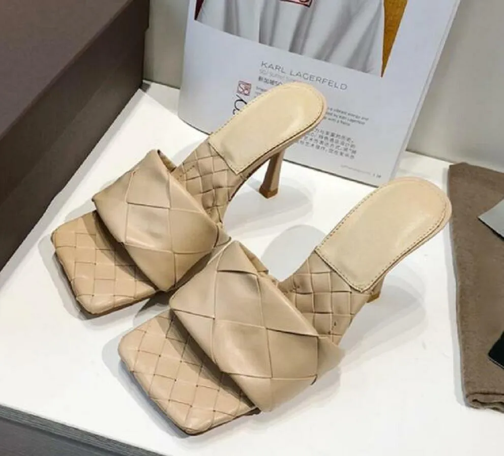 Sexy Flat Slides Lido Sandals Woven Red Color Women Slippers
