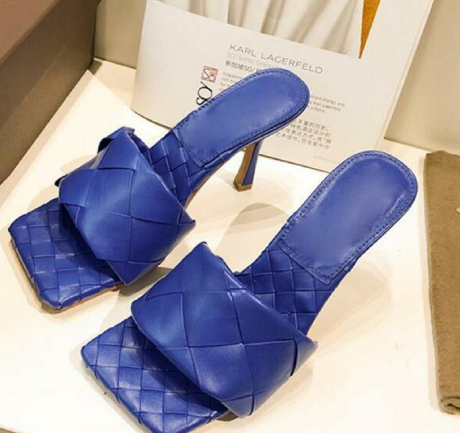 Sexy Flat Slides Lido Sandals Woven Red Color Women Slippers