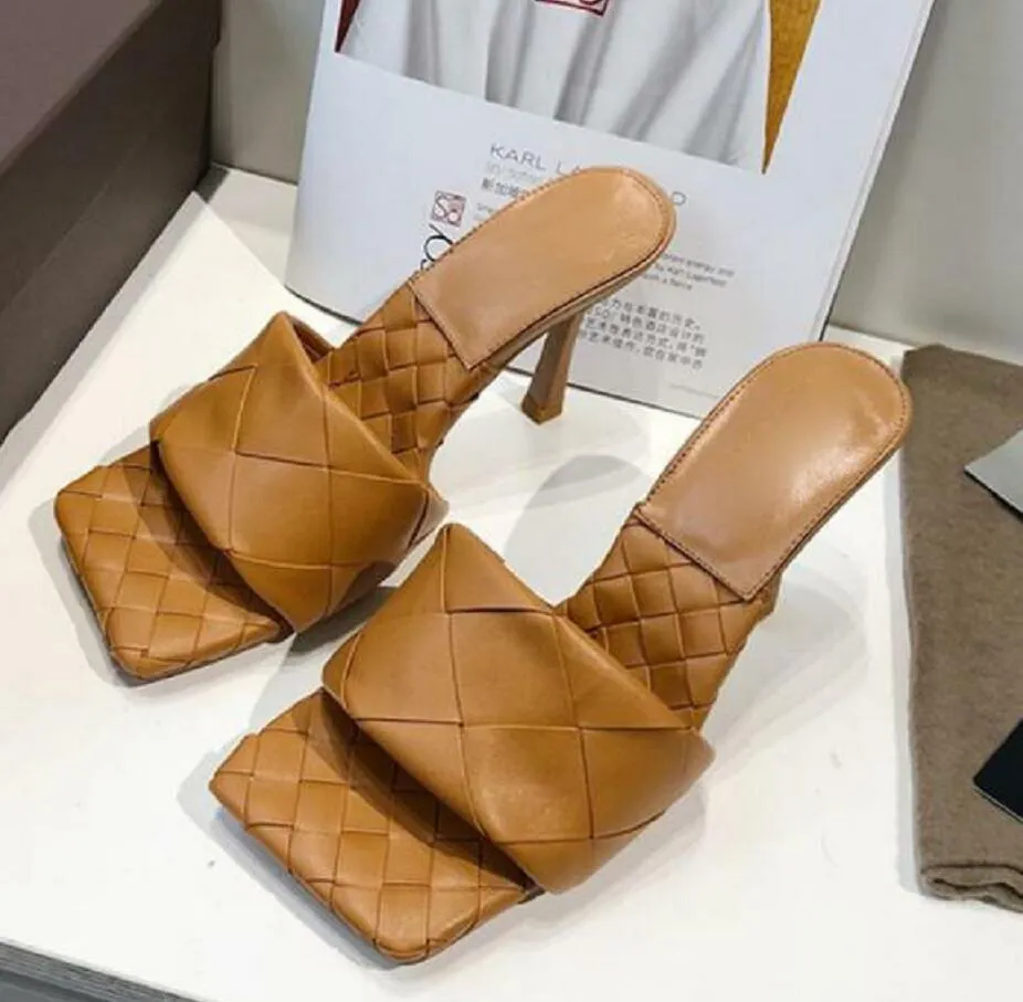 Sexy Flat Slides Lido Sandals Woven Red Color Women Slippers