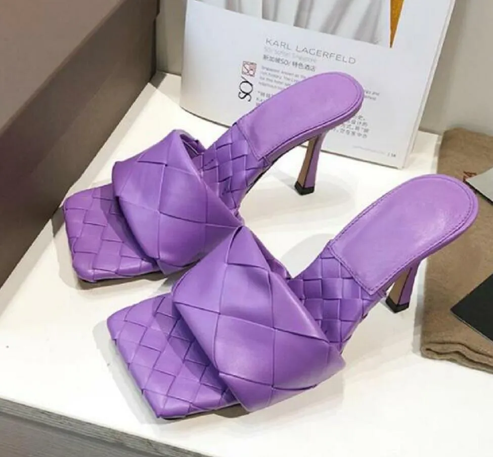 Sexy Flat Slides Lido Sandals Woven White Color Women Slippers