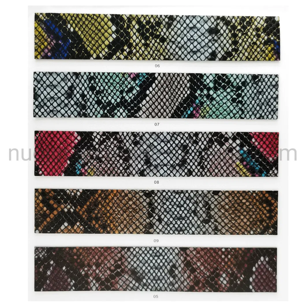 Skin Leather Handbag Stocklot Fabric Snake Skin Pattern Surface PU Leather