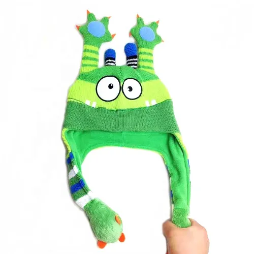 Squeeze Ears Flip Hat Knitted Animal Hat Squeeze Fun Flipping Hat