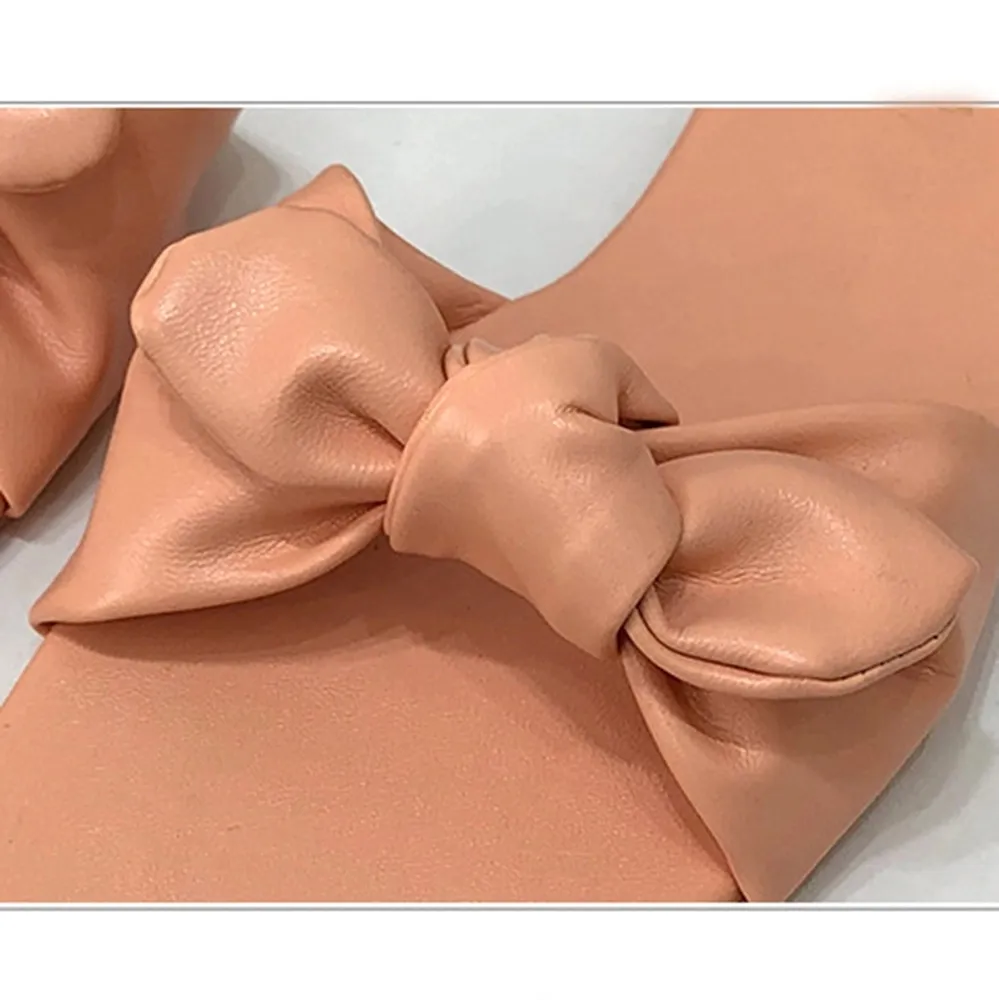 Superstarer Trendy Anti-Skid Womens Sandal Shoes Rubber Flat Bow Tie Girl Wear Fashionable Female Sandals