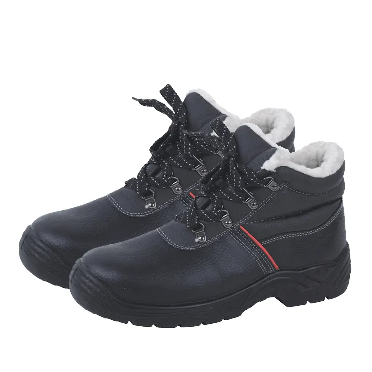 UF-145 Warm Lining Buffalo Leather Steel Toe Cap Safety Shoes