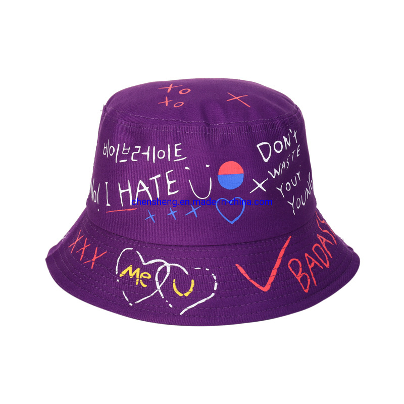 Unisex Harajuku Custom Logo Bucket Hat Fishing Outdoor Hip Hop Cap Men's Street Summer Fisherman Hat Women