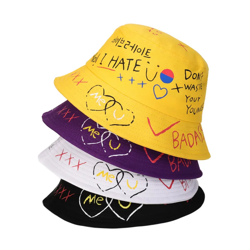 Unisex Harajuku Custom Logo Bucket Hat Fishing Outdoor Hip Hop Cap Men′s Street Summer Fisherman Hat Women