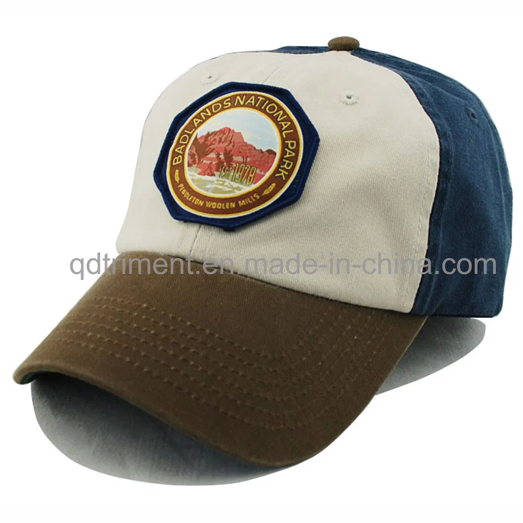 Washed Woven Patched Cotton Twill Sport Baseball Cap (TMB9239)