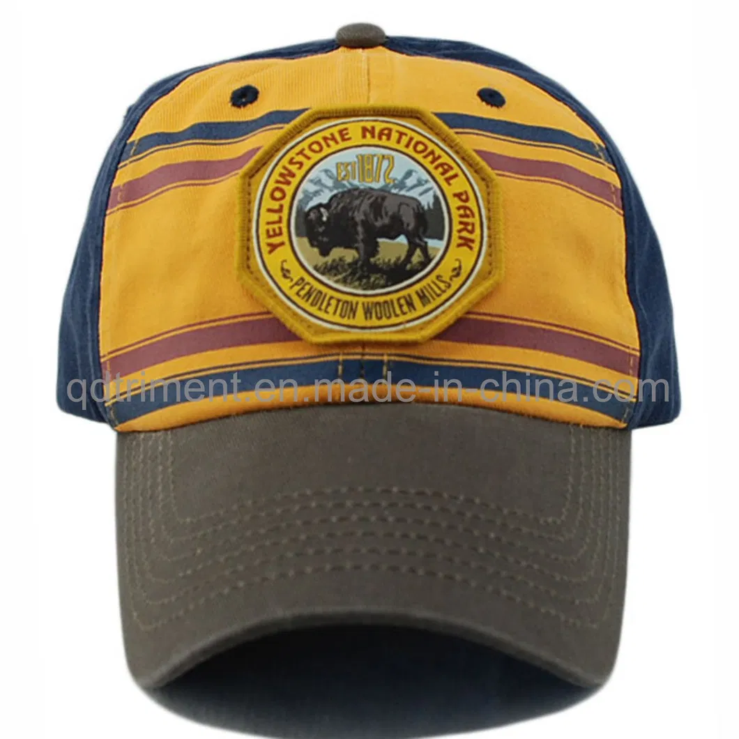 Washed Woven Patched Cotton Twill Sport Baseball Cap (TMB9239)