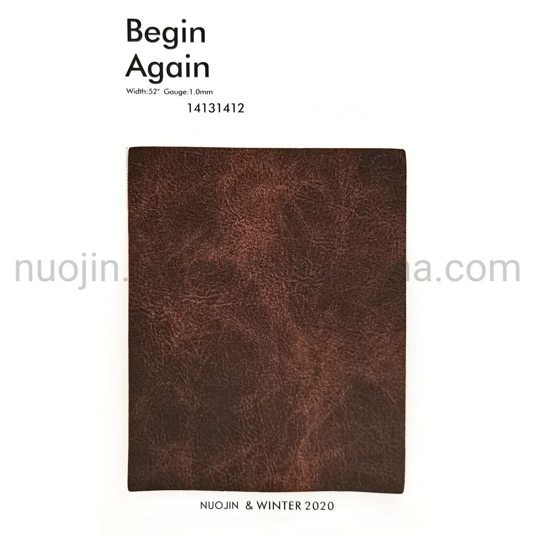 Waterproof Fashion Durable Non-Woven Backing PU Synthetic Leather for Shoes, Sofa
