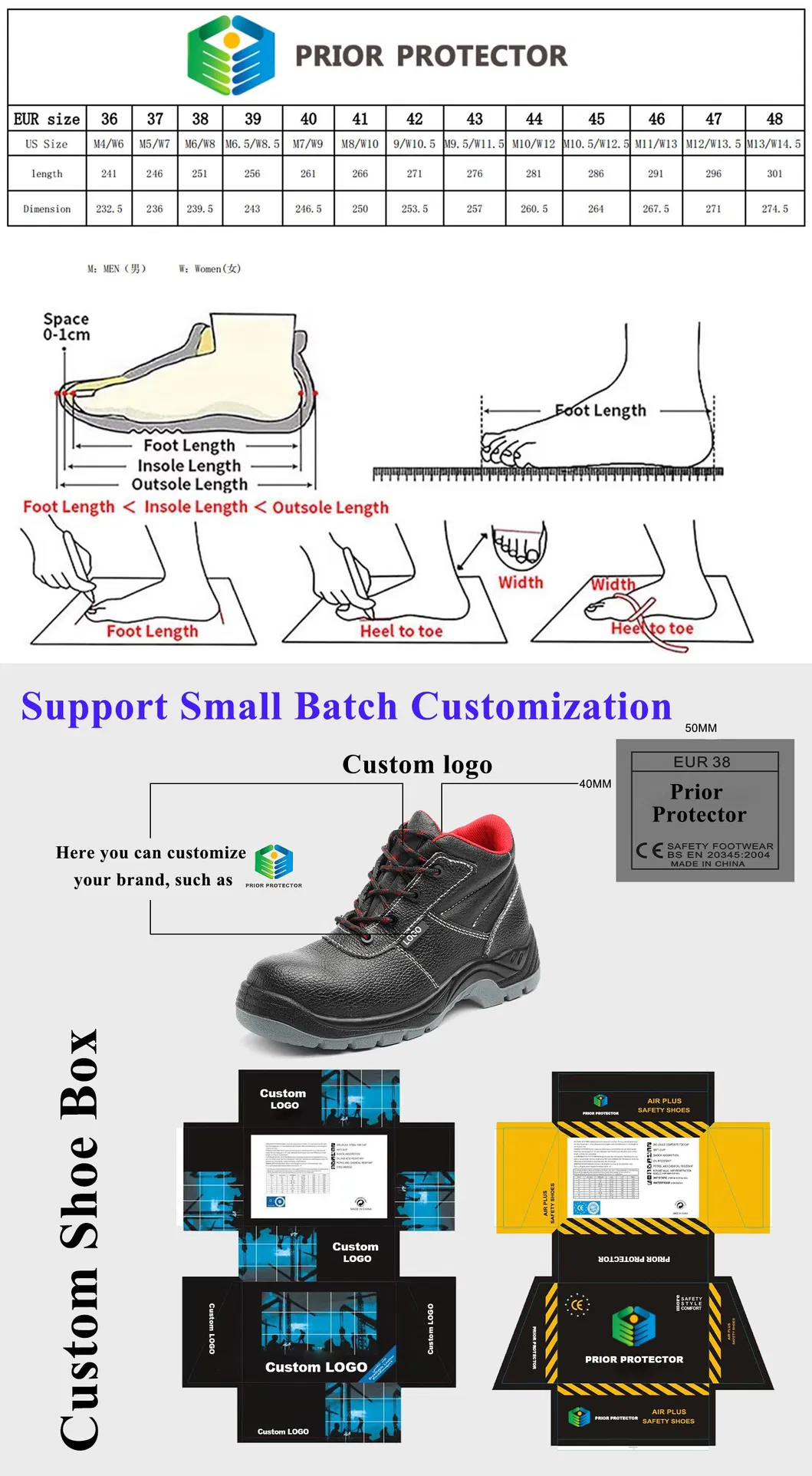 Wedge Light Weight Square Leather Boot Work Safety for Women