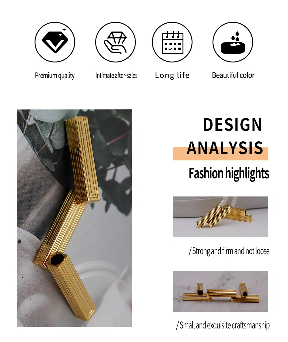 Weiou Manufacturer New High-Quality Golden Yellow Rectangular Metal Head Custom Replaceable Shoelace Head