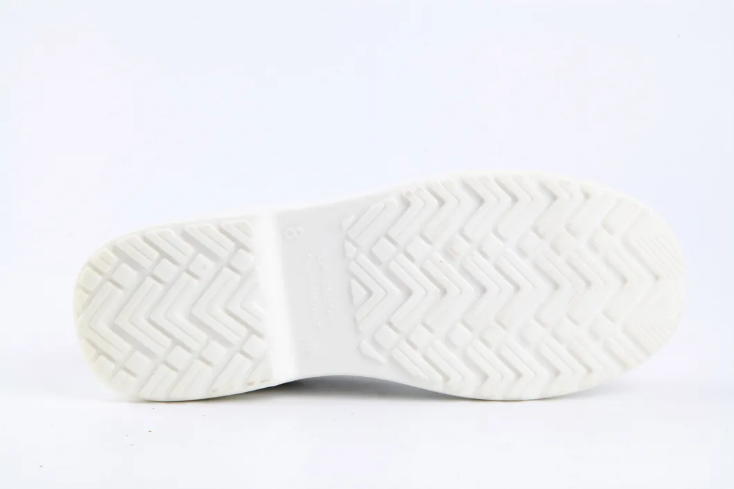 White Leather Upper Material and Unisex Gender Steel Safety Shoes