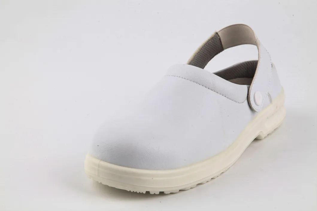 White Leather Upper Material and Unisex Gender Steel Safety Shoes