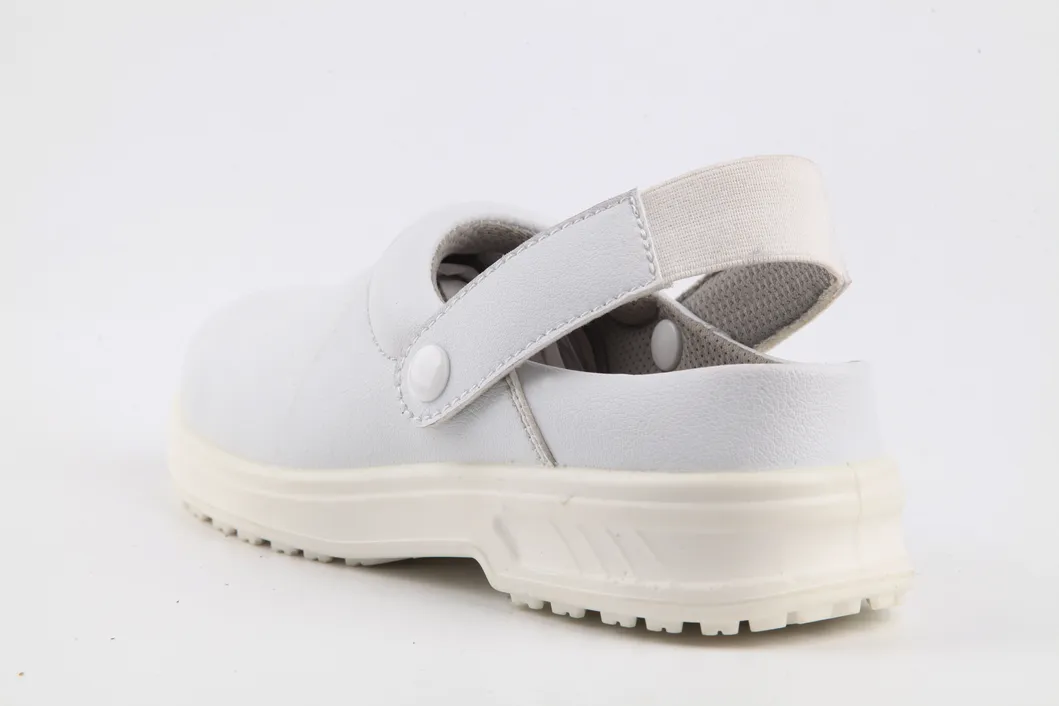 White Leather Upper Material and Unisex Gender Steel Safety Shoes