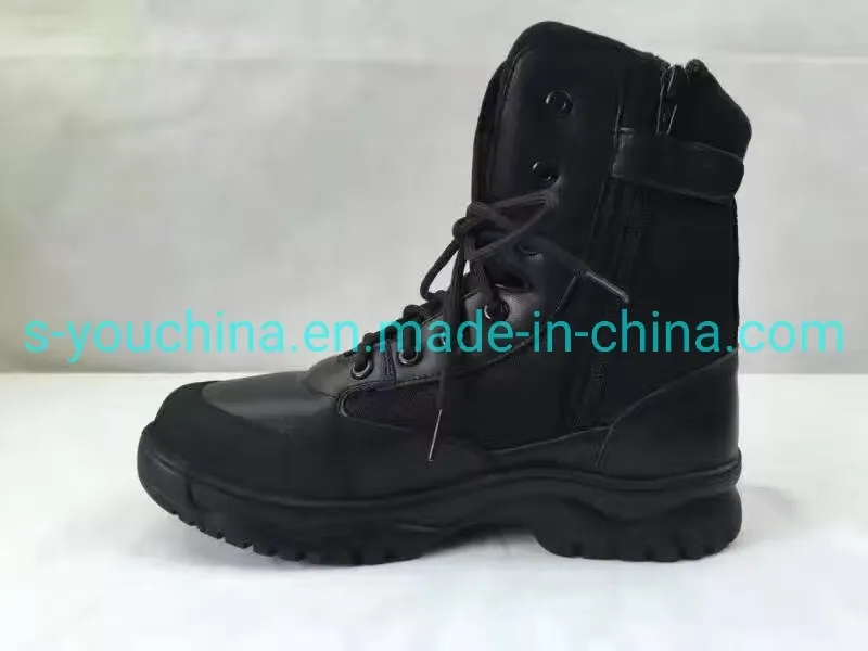 Wholesale Cow Leather Waterproof Anti-Slip Men Outdoor Hiking Training Military Style Boots