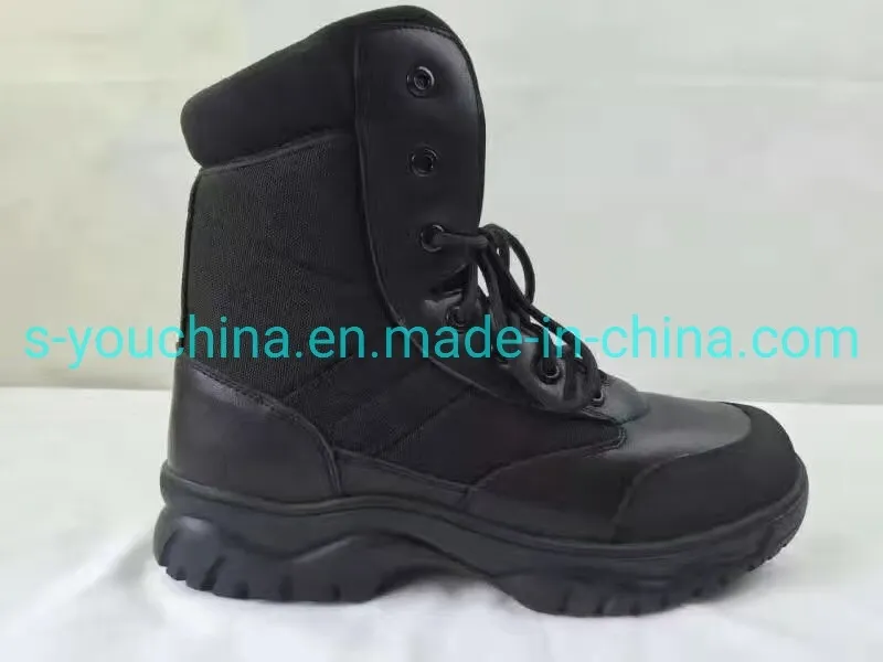 Wholesale Cow Leather Waterproof Anti-Slip Men Outdoor Hiking Training Military Style Boots