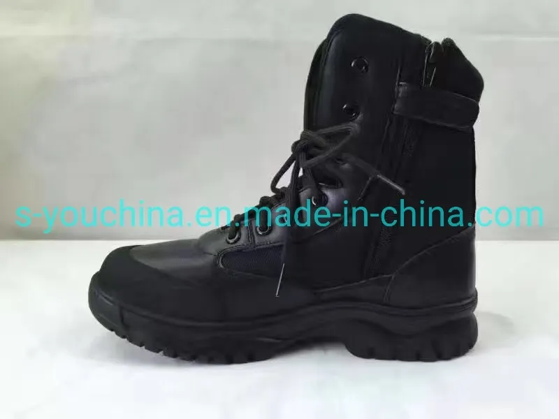Wholesale Cow Leather Waterproof Anti-Slip Men Outdoor Hiking Training Military Style Boots