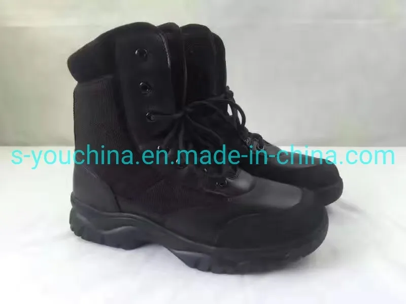 Wholesale Cow Leather Waterproof Anti-Slip Men Outdoor Hiking Training Military Style Boots