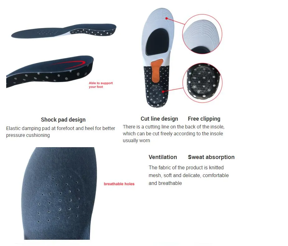 Wholesale EVA Sport Foot Orthotic Arch Support Shoe Insole