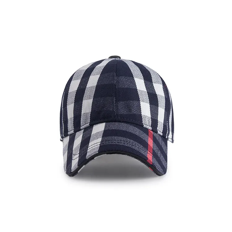 Wholesale New Fashionable Unisex Plaid Baseball Hats Striped Baseball Cap