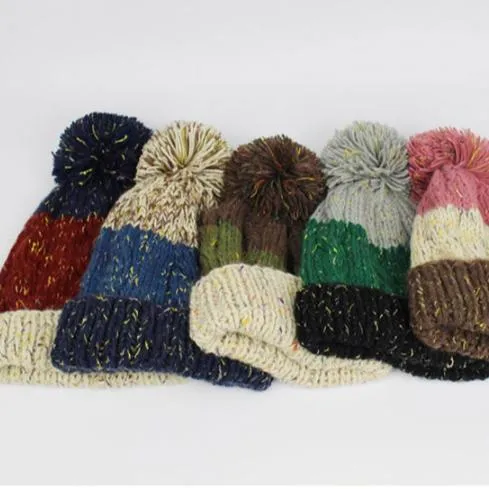 Wholesale Stock Promotion Winter Knit Bowler Trend Wool Hat with POM POM