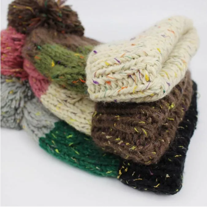 Wholesale Stock Promotion Winter Knit Bowler Trend Wool Hat with POM POM